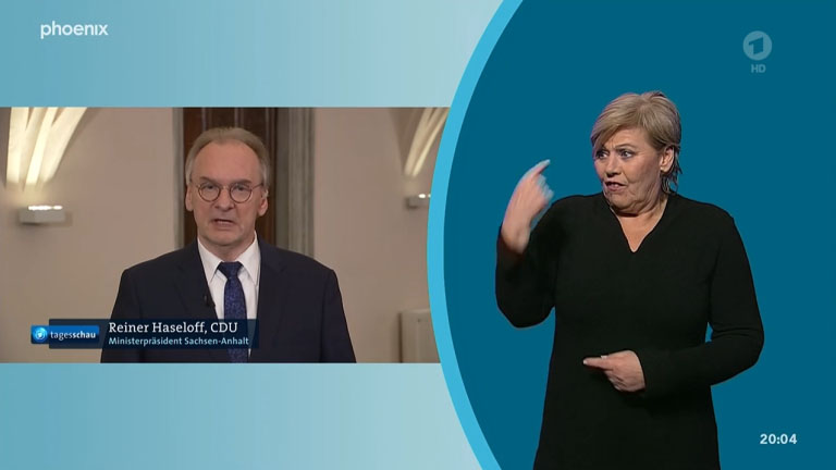 Tagesschau News TV Show in German Sign Language (in Germany)